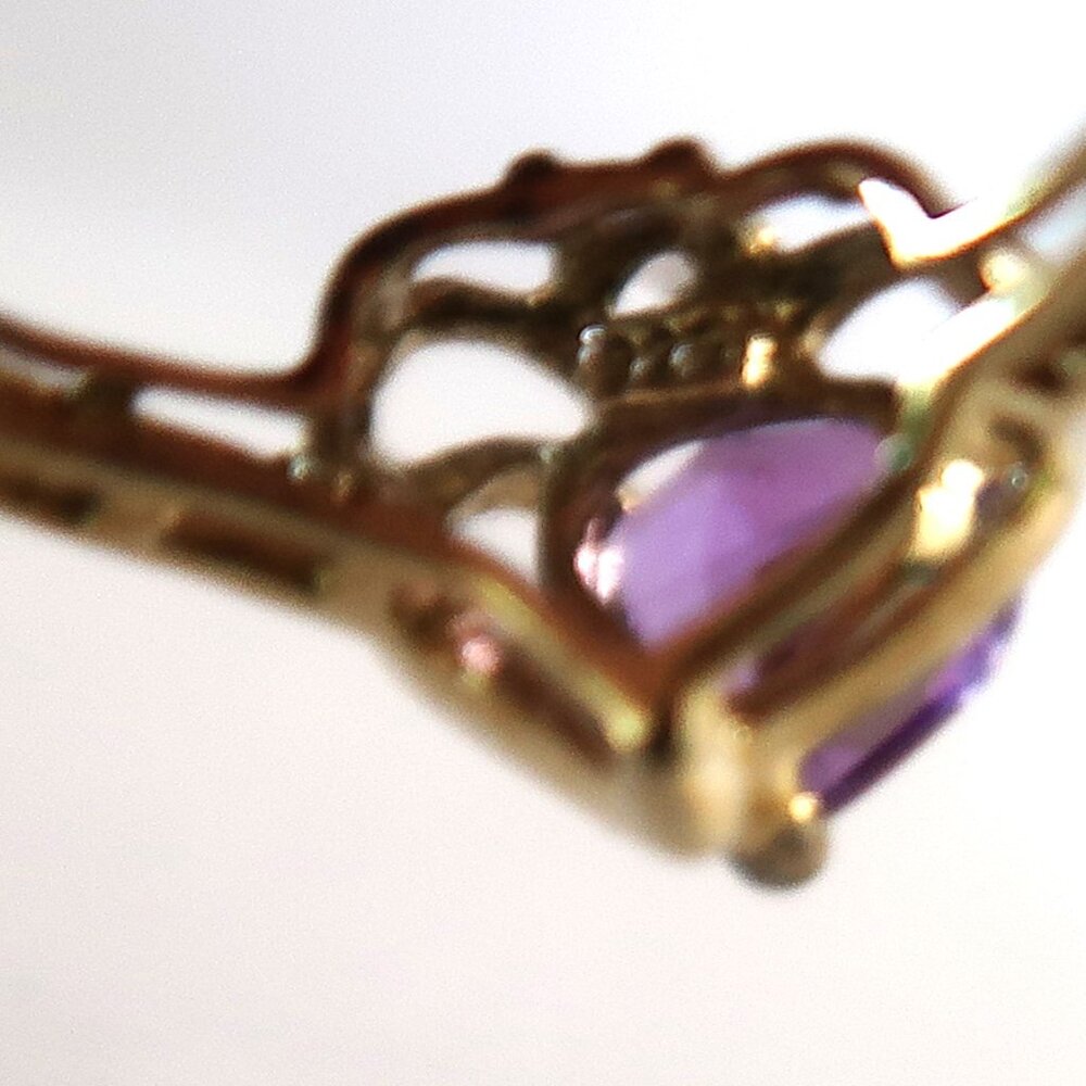 'Warrior Of The Battlefield' Tarnished 925 Sterling Ring Purple Heart Stone View 3
